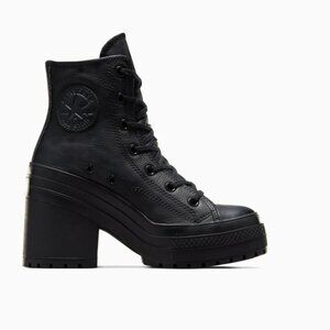 CONVERSE Chuck 70 De Luxe Leather Chunky Heel Lace Up Sneaker Boots Womens 6.5